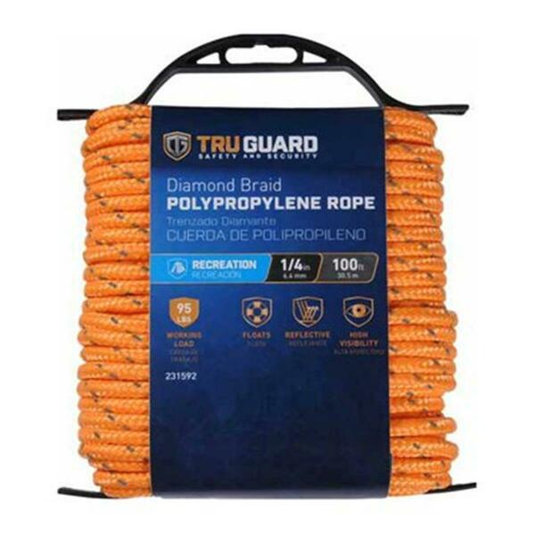 Mibro 0.25 in. x 100 ft. Tru Guard Refl Rope, Orange 231592